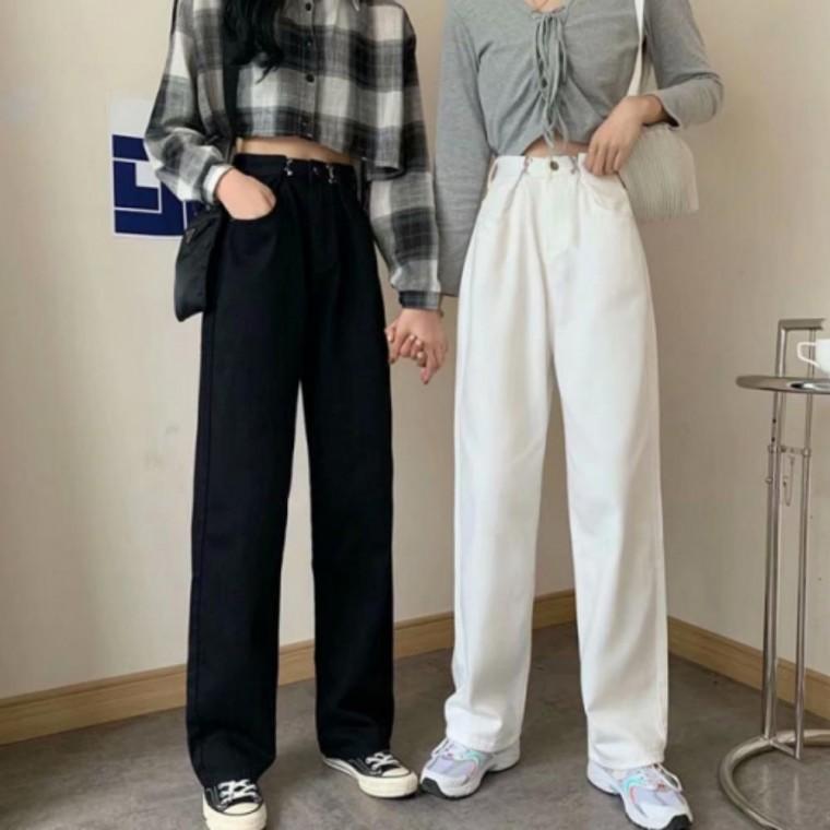 와이드 통바지 배기 루즈핏 하이웨스트 팬츠 허리조절