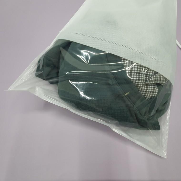 투명창 부직포 신발주머니 화이트