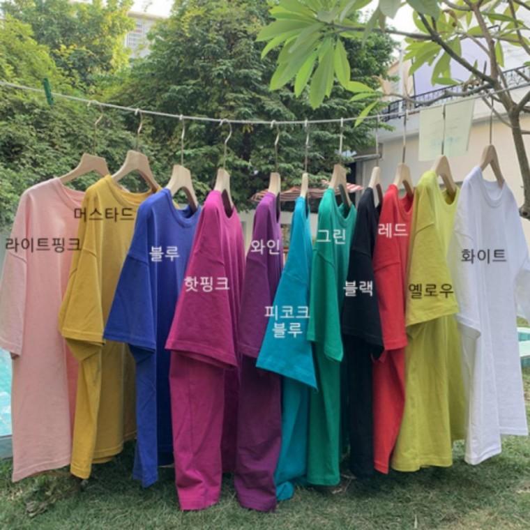 기본면티 루즈핏 티셔츠 라운드 박스티 면티 11컬러
