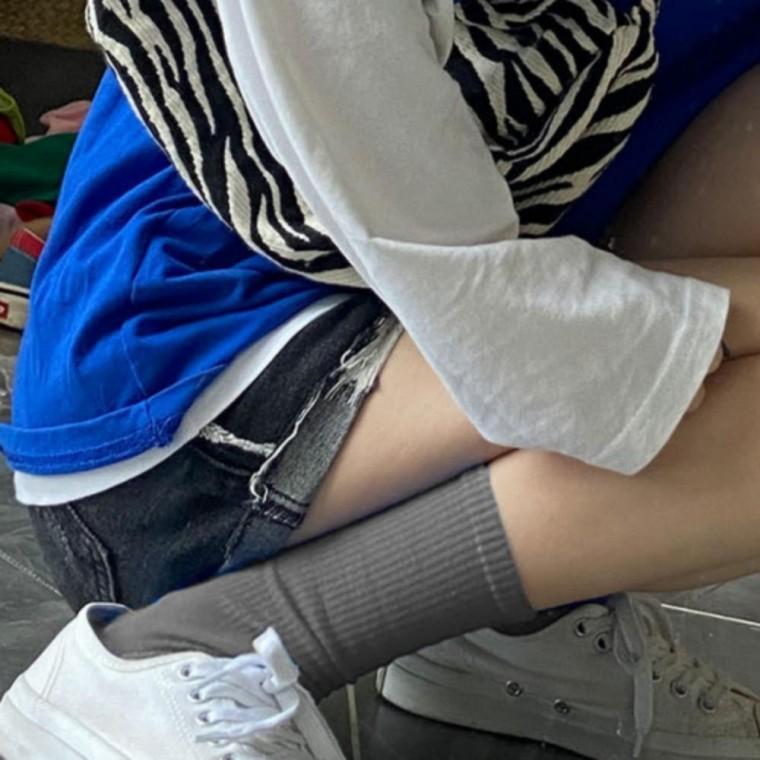 데일리삭스 무지 학생 앙말 면 베이직 단목 장목 중목