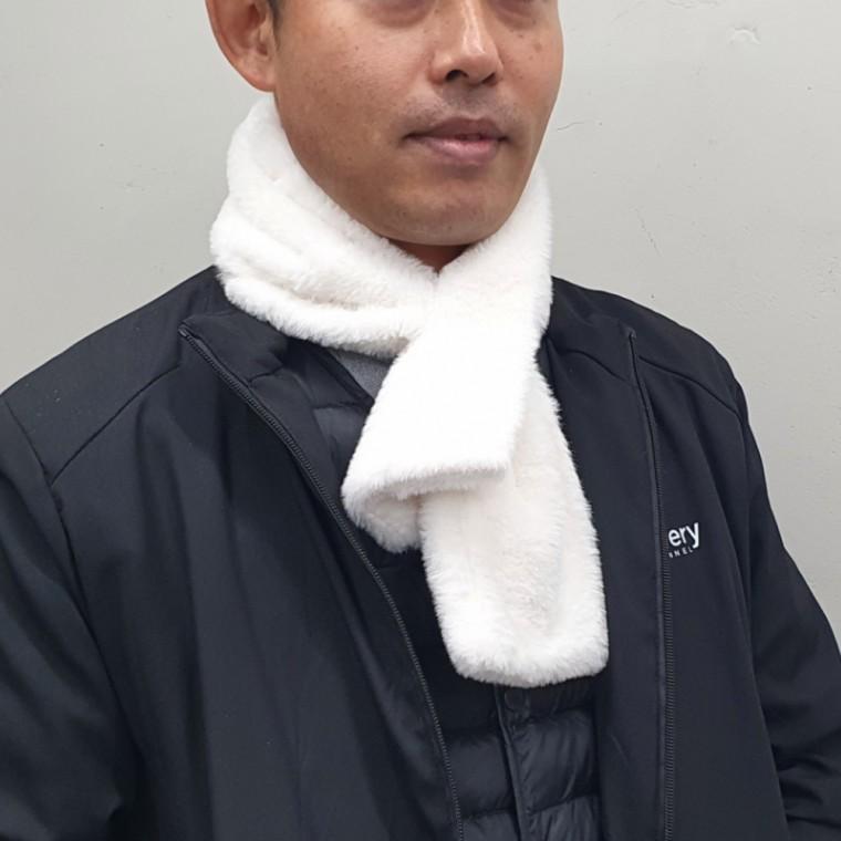 페이크퍼 미니 목도리 머플러 화이트