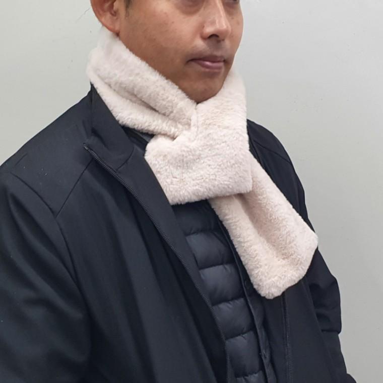 페이크퍼 미니 목도리 머플러 베이지