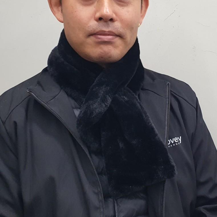 페이크퍼 미니 목도리 머플러 블랙