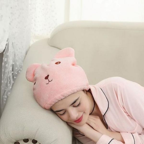 머리수건 헤어캡 핑크