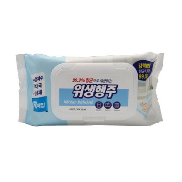 물걸레 청소포 일회용 청소 위생 물티슈 캡형 80매