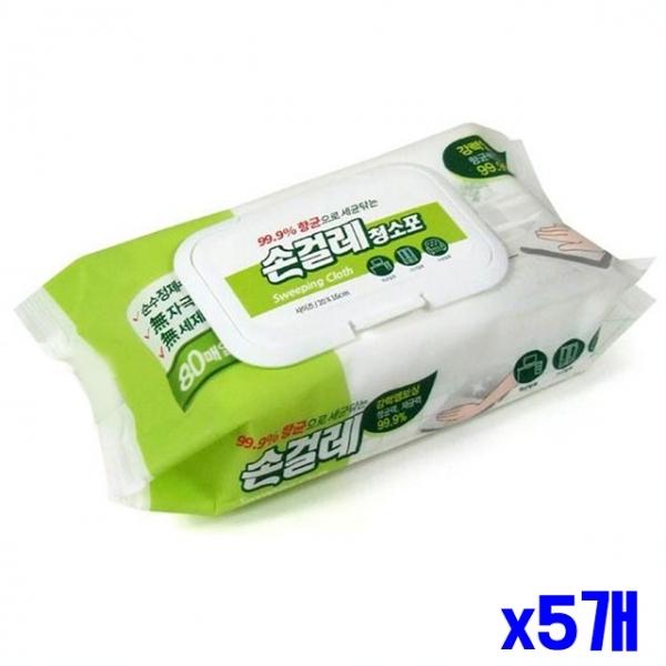 캡형 손걸레 청소포 80매 x5개