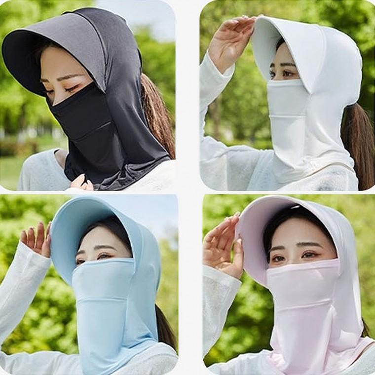 헬프그린 쿨링 스카프선캡 아이스 UV챙모자 넥쿨러모자 여성 냉감 바라클라바 마스크모자 캠핑 계곡