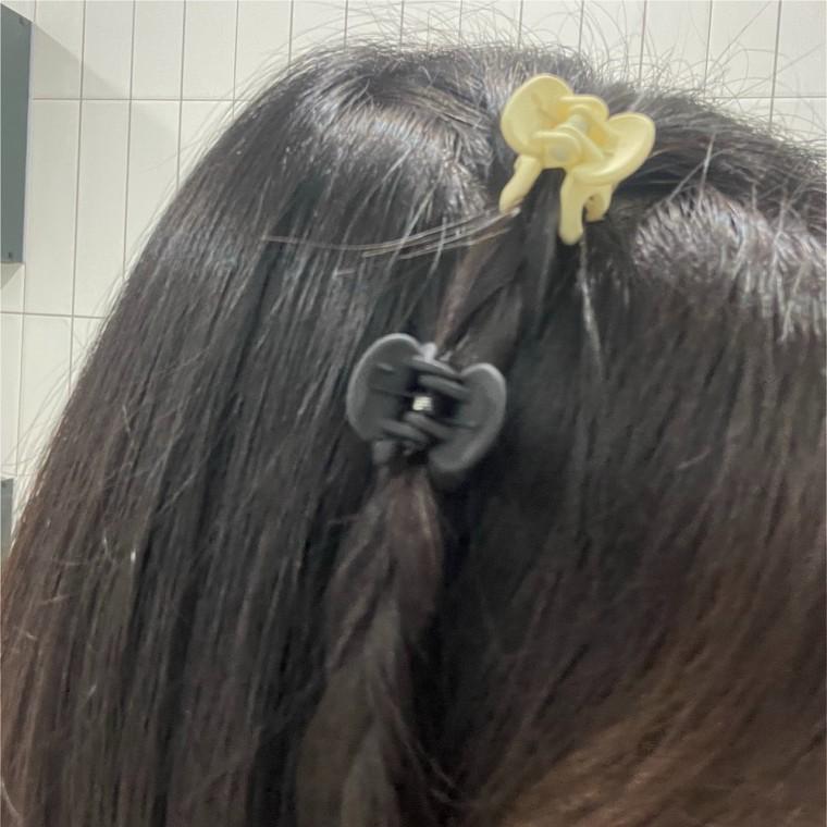 올림머리 반묶음 미니집게핀 베이지 10P