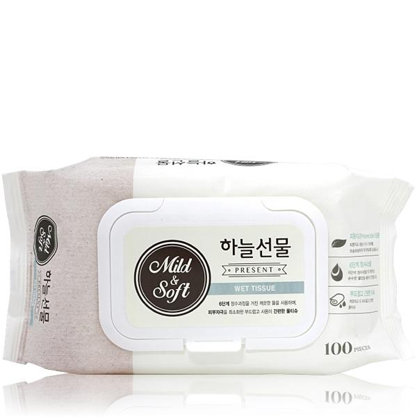 하늘선물 물티슈 캡형 100매 /피톤치드성분/