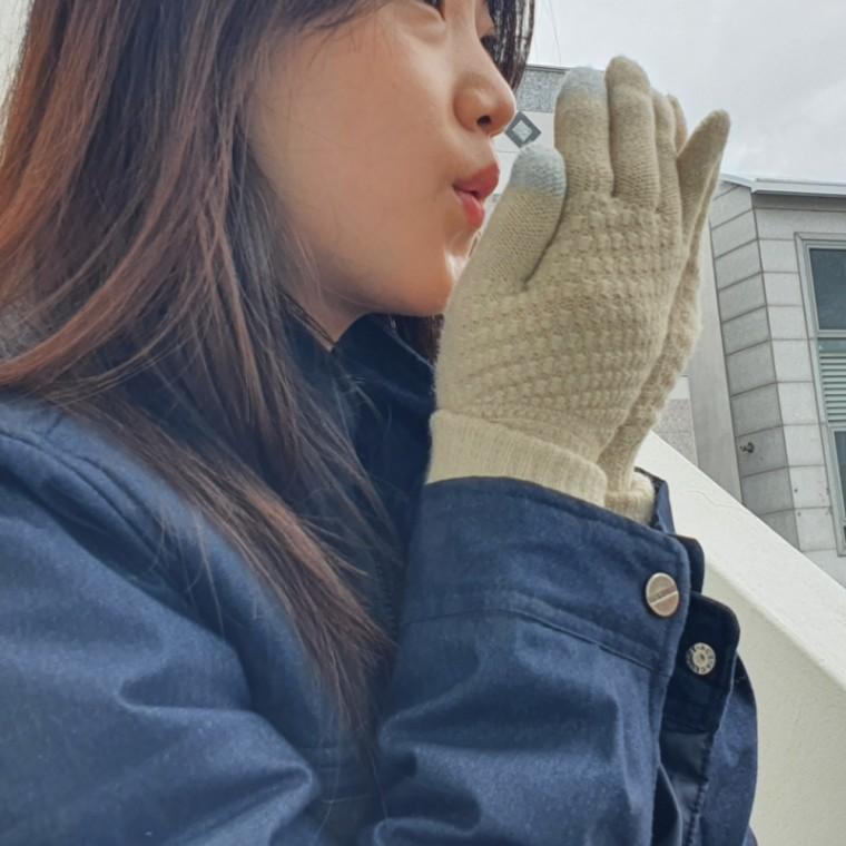 남녀공용 스마트폰 터치 니트장갑 베이지