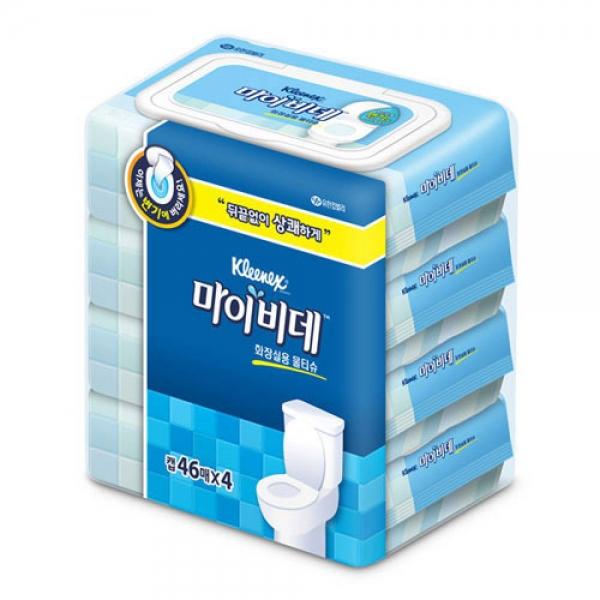 유한킴벌리 크리넥스 마이비데 46매X4 캡형 변기용
