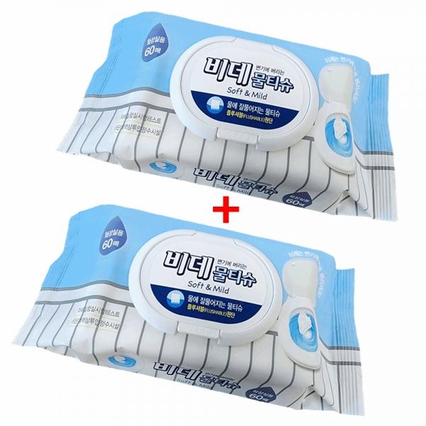 물에 풀리는 비데 캡형 물티슈 120매 비데물티슈