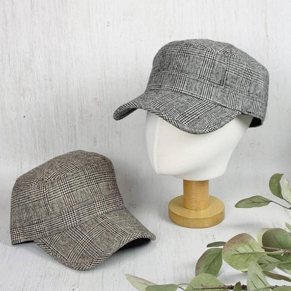 남녀공용 심플 체크 군모 야구모자 캡모자 (3colors)