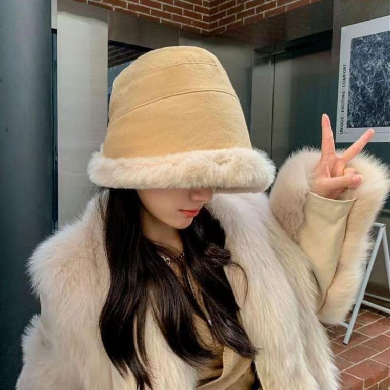 벙거지 모자 털 버킷햇 여성 무지 겨울 방한 여행룩 차단 중년 캠핑 사파리 안감털