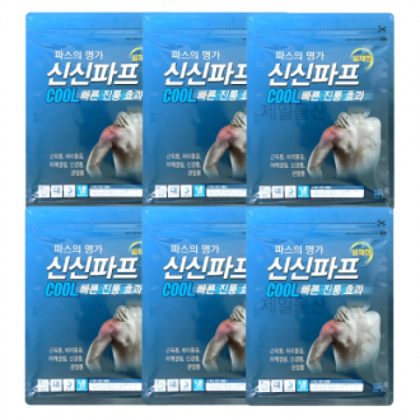 신신파프 쿨 5매입 빠른 강력 밀착 패드 패치 찜질팩 6개