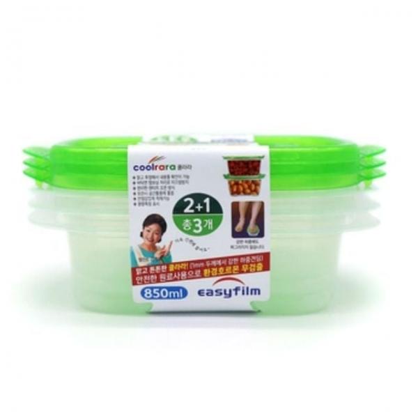 850ml 3p 반찬통 밀폐용기 쿨라라 냉장고 용기 직사각