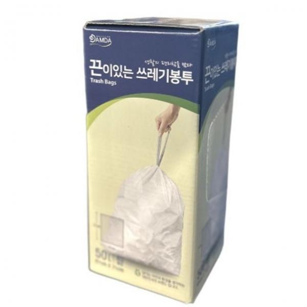 쿨샵 끈 손잡이형 쓰레기봉투 간편한 뽑아쓰는 다용도봉투 50리터 40매입