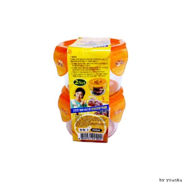 쿨맥시 원형 3호 2P 250ml -H/반찬통/찬통/도시락/김