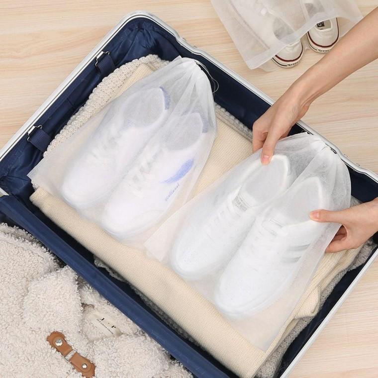 부직포 신발 파우치 여행용 가방 신발주머니 커버 다용도 스트링 넉넉한