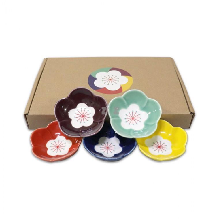 코하루 블룸 찬기 5PCS-J/종지/그릇/식기/양념종지/소스그릇/도자기/플레이팅/집들이선물/매화꽃