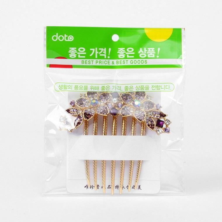 뒤꽂이 퍼플 헤어핀 헤어장식