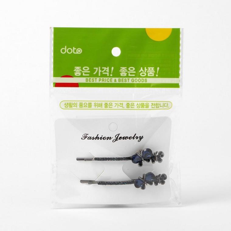 일자핀 2p세트 큐빅 헤어핀 포인트
