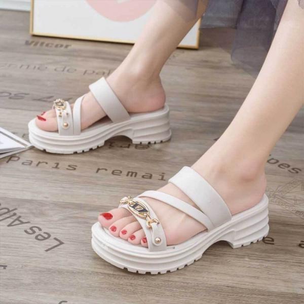 부드러운 미끄럼방지 여성 여름 샌달 슬리퍼 화이트 35-40