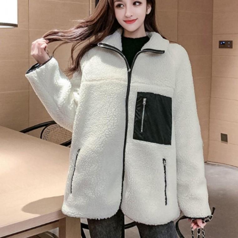 리버시블 여성 플리스 뽀글이 양면 자켓 외출 패션 아우터 겨울 점퍼 잠파 패딩 여성롱