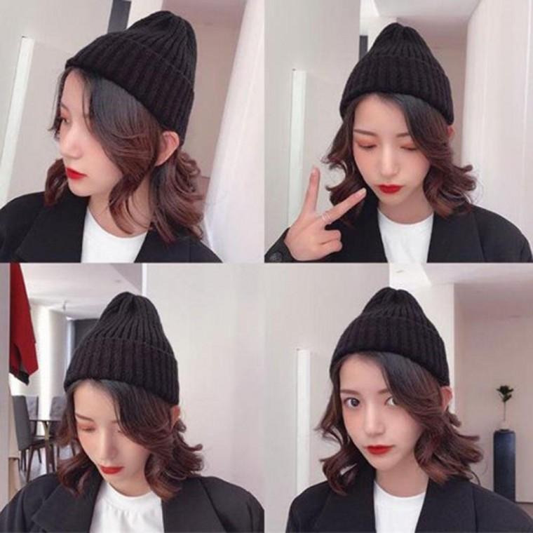 캐주얼 패션 모자 골지 니트 데일리 비니 창없는 챙없는 실내 비니캡 울와치캡 울숏