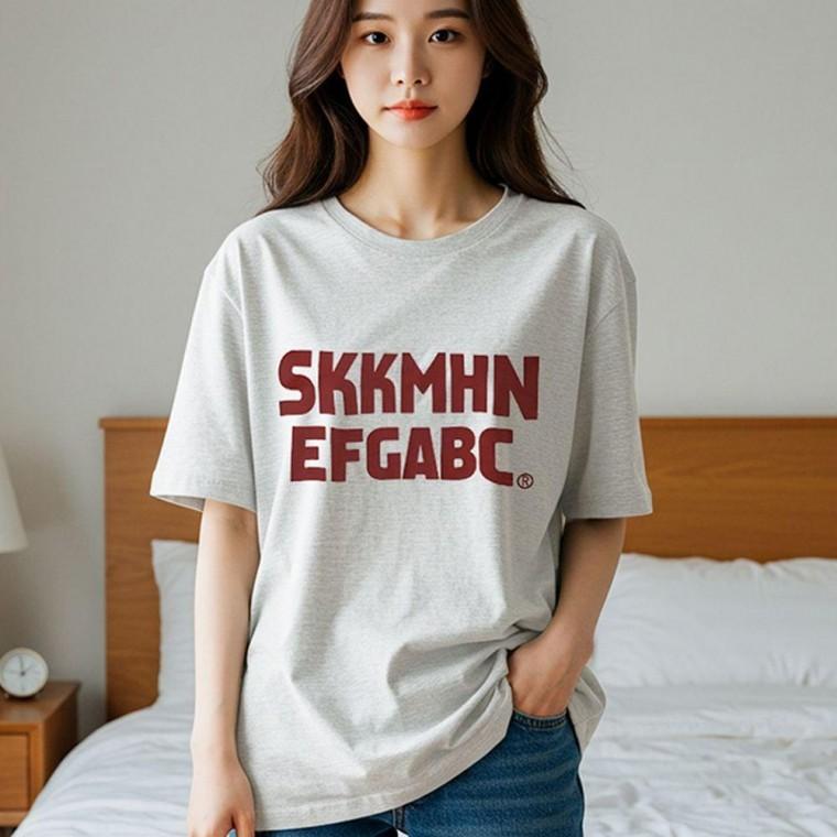여성 여름 면 티셔츠 레터링 기본 루즈핏 반팔 반팔티 순면 여자 여성면티 여성반팔면티
