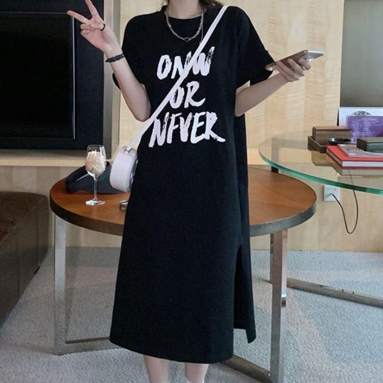 여성 데일리 여름 반팔 박스 롱 긴 원피스 블랙 캐주얼 원피스 여성 대학생 휴가 바캉스 여름 박스 편한