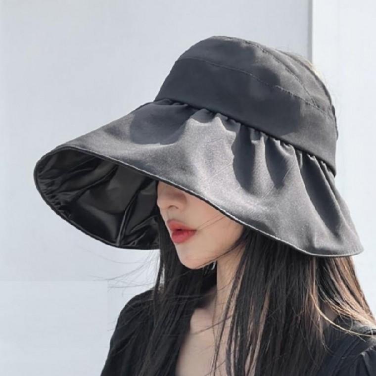 빅 챙 자외선 차단 모자 여성 여자 여름 썬캡 코튼 휴가 캡