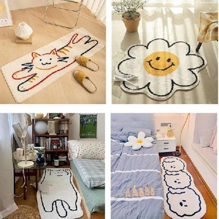 빨아쓰는발매트 주방 욕실러그 귀여운 고양이 발매트