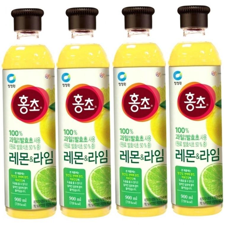 홍초 레몬라임 900ml 4개입 대용량 음료