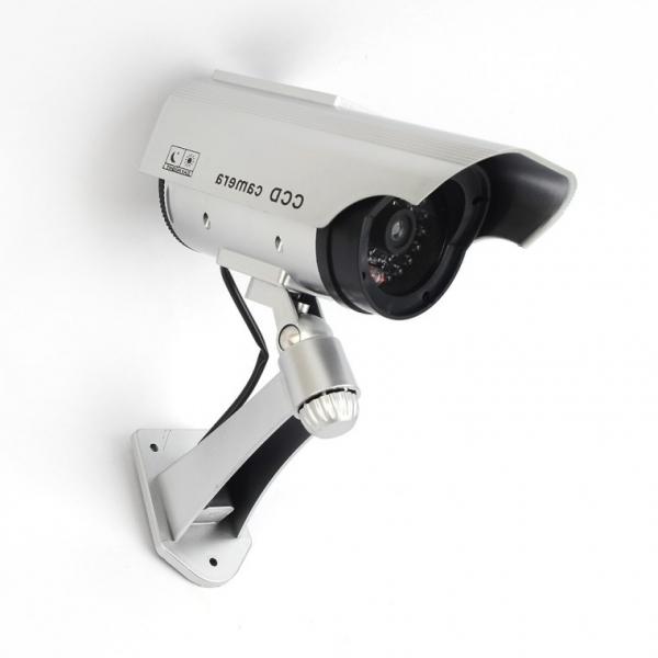 원통 돌출형 태양광 충전식 가짜CCTV 모형카메라