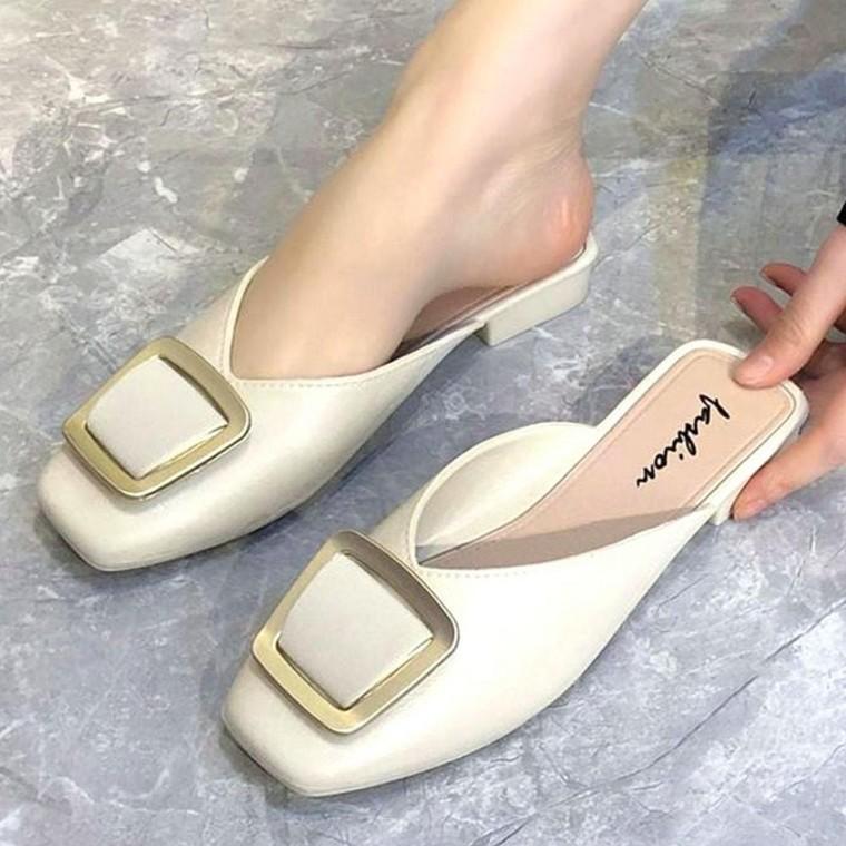 여성 블로퍼 뮬 슬리퍼 통굽 단화 봄신발