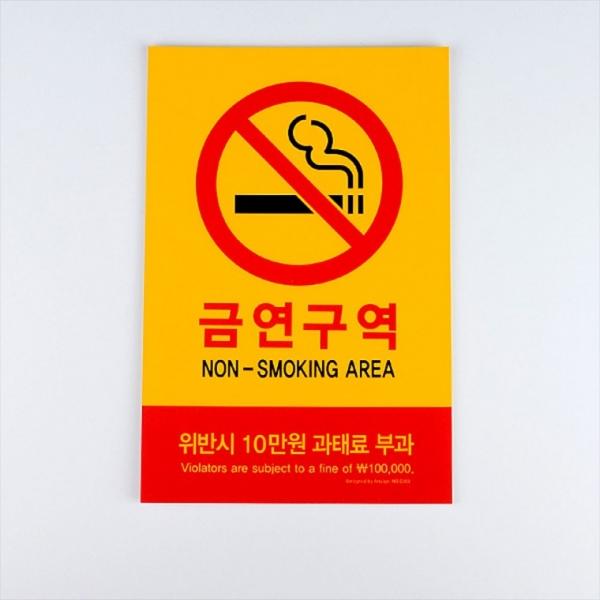 벽 부착용 금연 과태료 포맥스 안내표지판