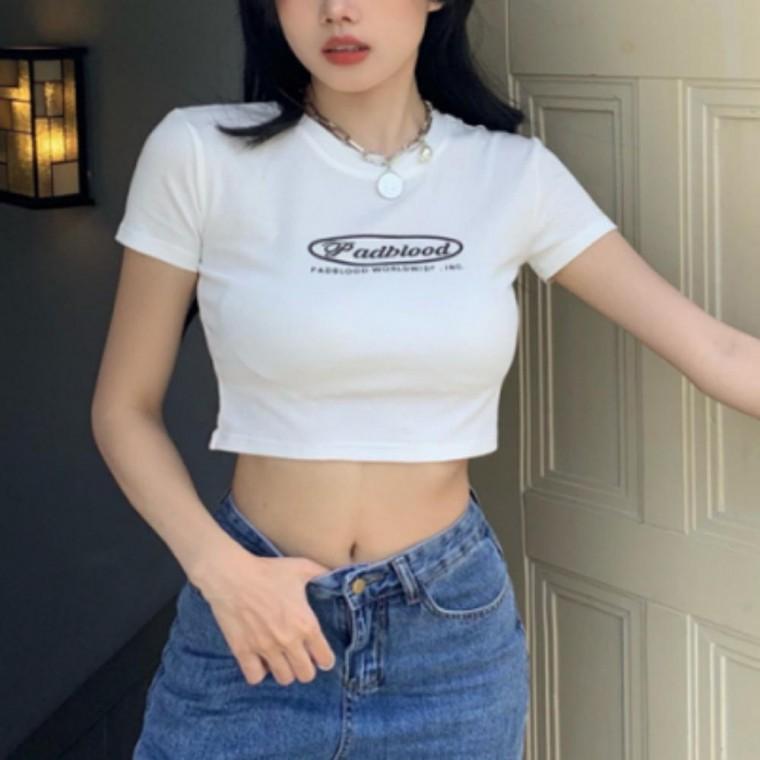크롭 크롭코디 반팔 여름크롭티 이너티 티셔츠 여성 레터링