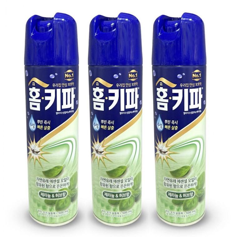 홈키파 엘비이 에어졸 500ml x 3개입 내추럴 허브향