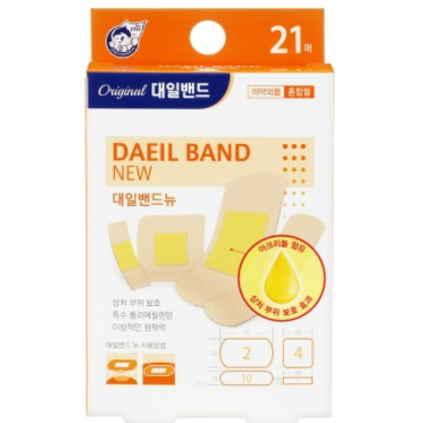 대일밴드 뉴 반창고 혼합형 21매입 1개 대형 소형 표준 사각