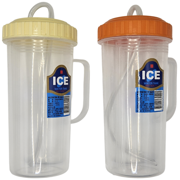 덕신화학 빨대컵 500ml 온가족 손잡이 다회용컵 색상랜덤 2개