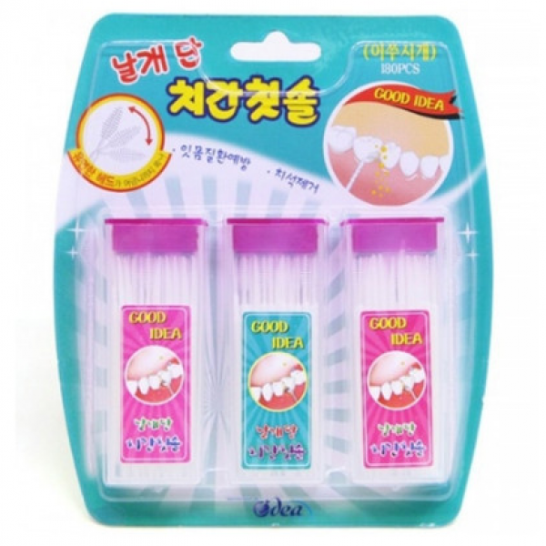 아이디어월드 날개단 치간칫솔 180EA 치약칫솔 치실