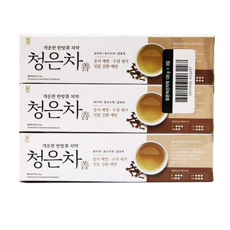 향긋 개운함 충치 잇몸질환 한방 청은차 치약 3개입