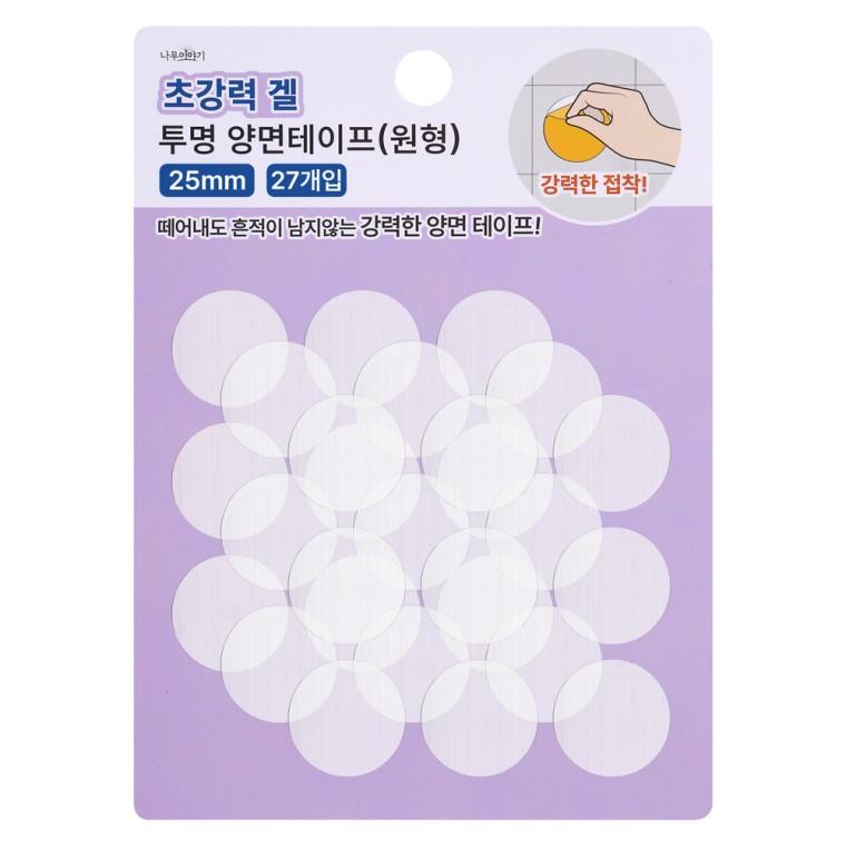 디디샵 초강력 겔 투명 양면 테이프 스티커 25mm 27개입 원형 (652164)