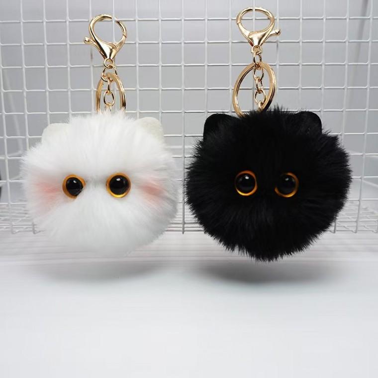 퍼 고양이 인형 키링 열쇠고리