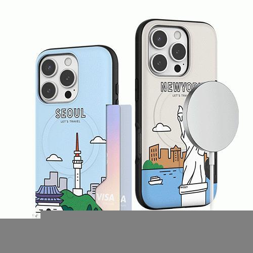 트라이코지 트래블 투카드 맥세이프 범퍼 케이스 S26 A17 A36 아이폰17 아이폰16 아이폰15 S25 S24 A16
