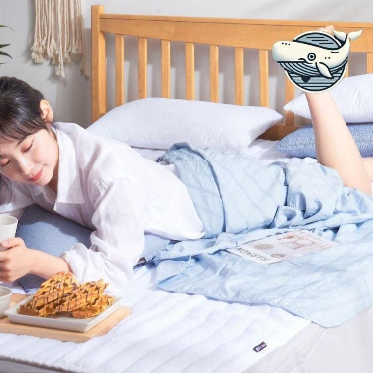 여름 리넨 홑이불 블루 간절기 얇은이불 인견