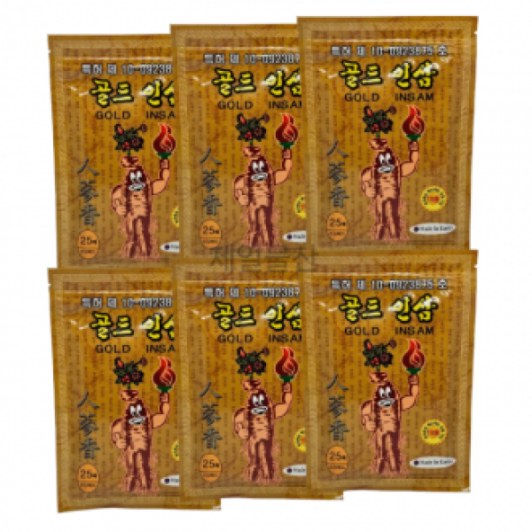 GS 골드인삼 겅강 패드 25매입 붙이는 찜질 패치 6개