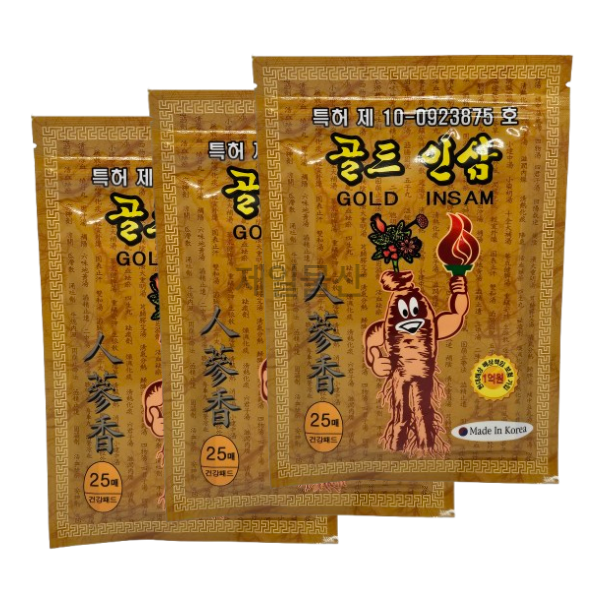 골드인삼 겅강 패드 25매입 붙이는 찜질 패치 3개