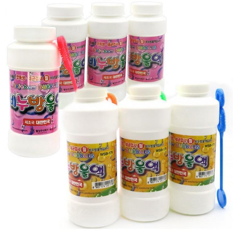 비눗방울액 KC인증 국내산 무지개비눗방울액 리필 보충액 -180/370ml (불대포함)